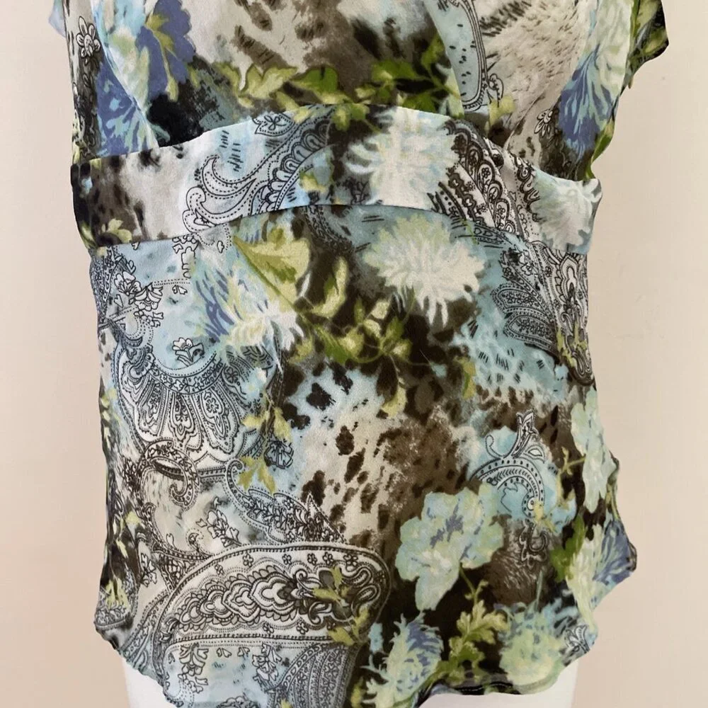 VTG Y2K INC International Concepts Babydoll Top 100% Silk Sz 14 Fairy Whimsical